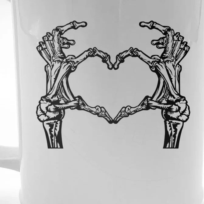 Funny Halloween Skeleton Hand Heart Costume Halloween Great Gift Front & Back Beer Stein