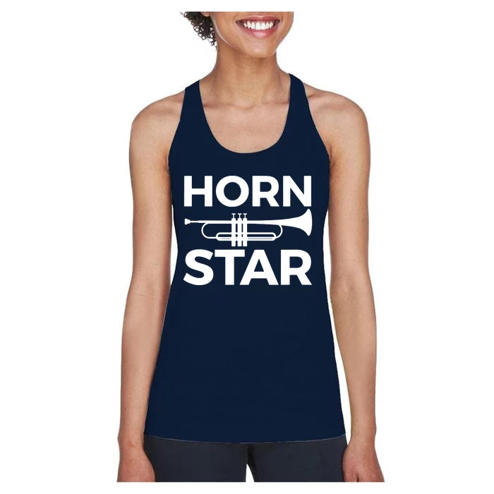 Funny Horn Star Trumpet Players Trumpetist Band Gift Women's Racerback Tank