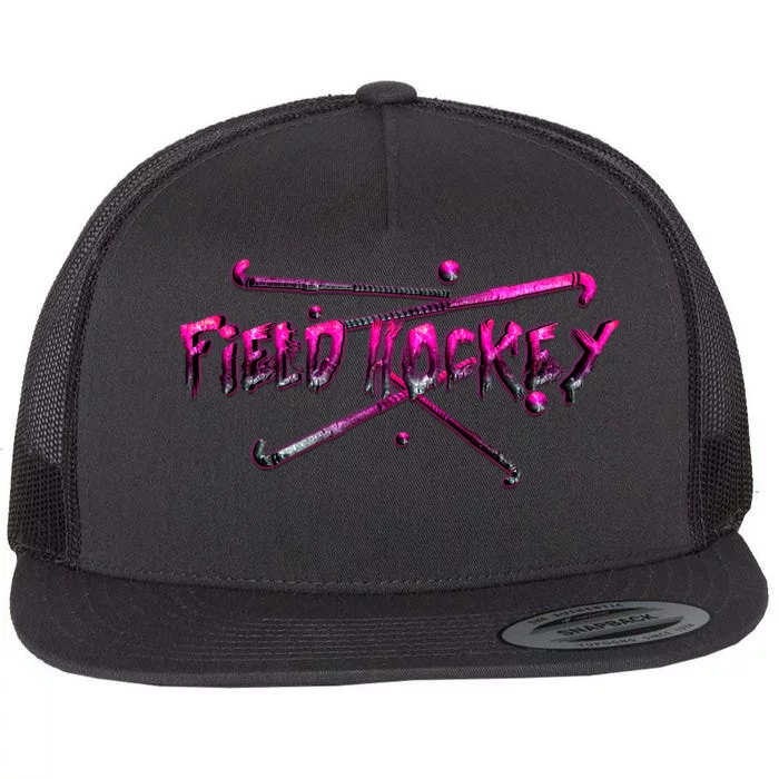 Field Hockey Sport Flat Bill Trucker Hat