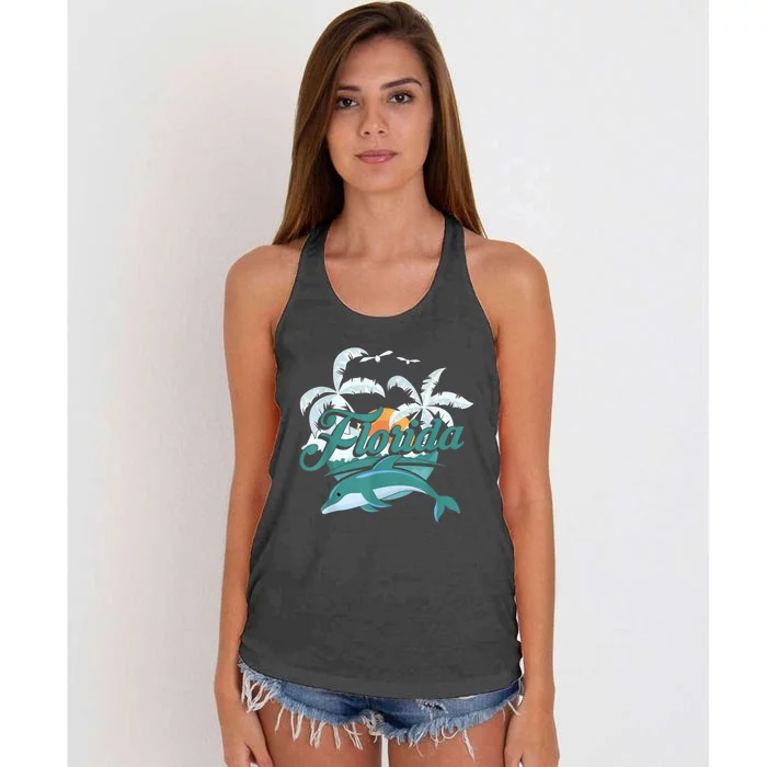 Floridian Home State Summer Florida Women's Knotted Racerback Tank