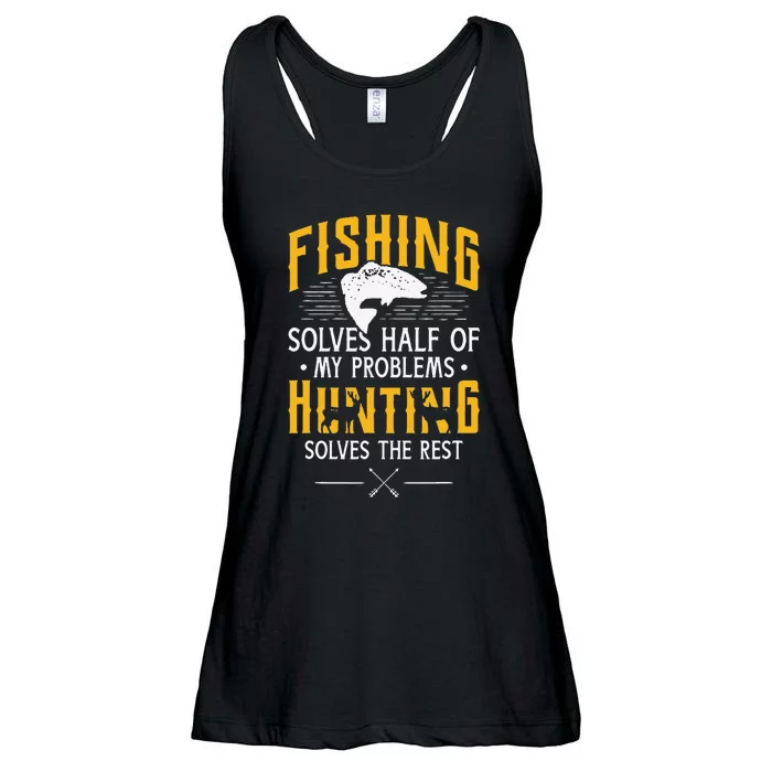 Fishing & Hunting Solve My Problems Funny Gift Ladies Essential Flowy Tank