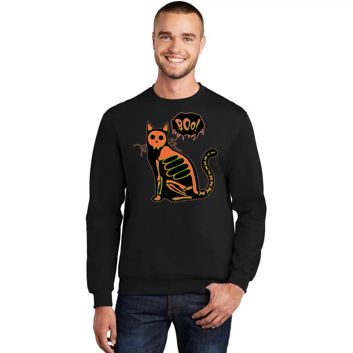 Funny Halloween Skeleton Cat Sweatshirt