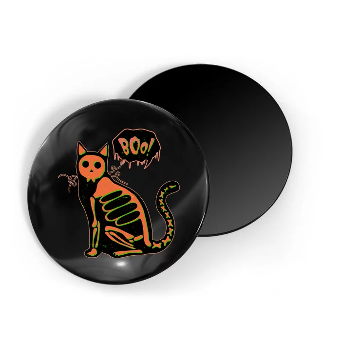 Funny Halloween Skeleton Cat Magnet