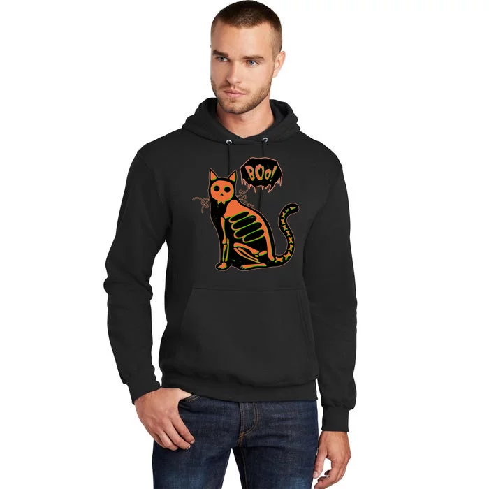 Funny Halloween Skeleton Cat Tall Hoodie