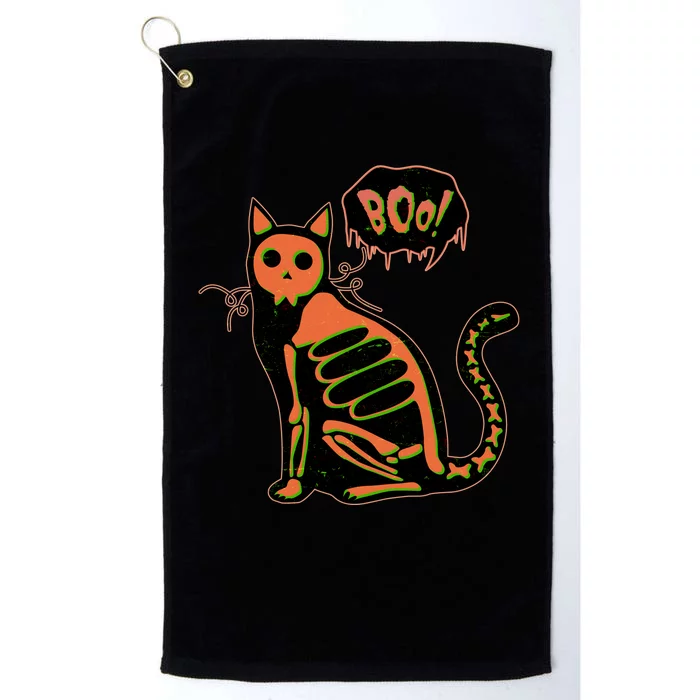 Funny Halloween Skeleton Cat Platinum Collection Golf Towel