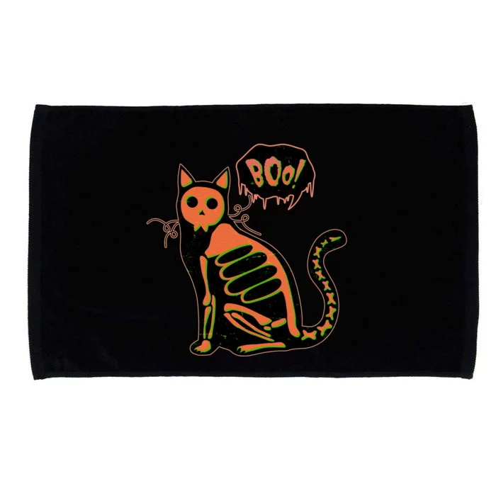 Funny Halloween Skeleton Cat Microfiber Hand Towel