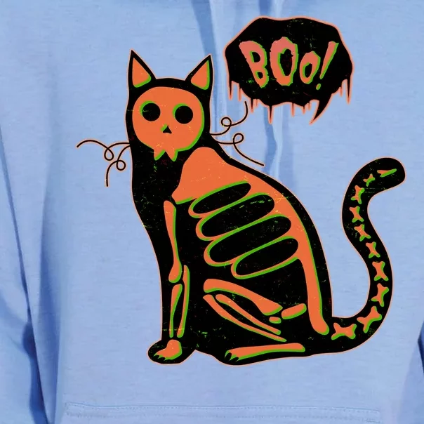 Funny Halloween Skeleton Cat Unisex Surf Hoodie