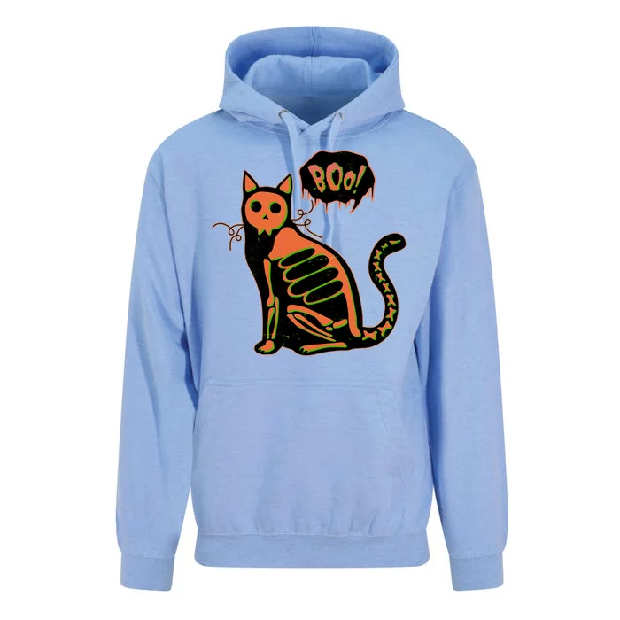 Funny Halloween Skeleton Cat Unisex Surf Hoodie