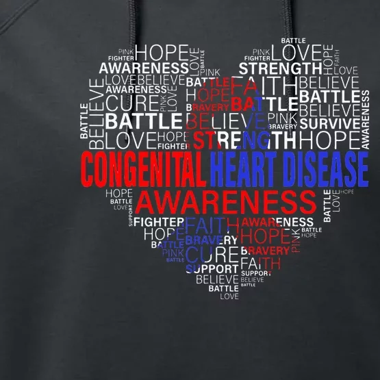 Fighting Hope Support CHD Awareness Heart Disease Performance Fleece Hoodie