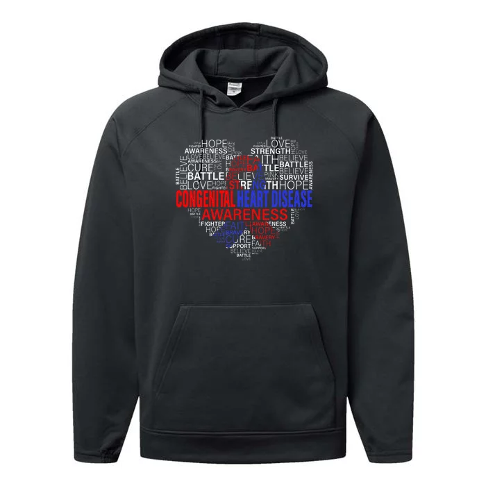 Fighting Hope Support CHD Awareness Heart Disease Performance Fleece Hoodie