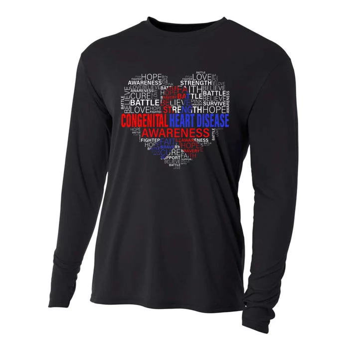 Fighting Hope Support CHD Awareness Heart Disease Cooling Performance Long Sleeve Crew