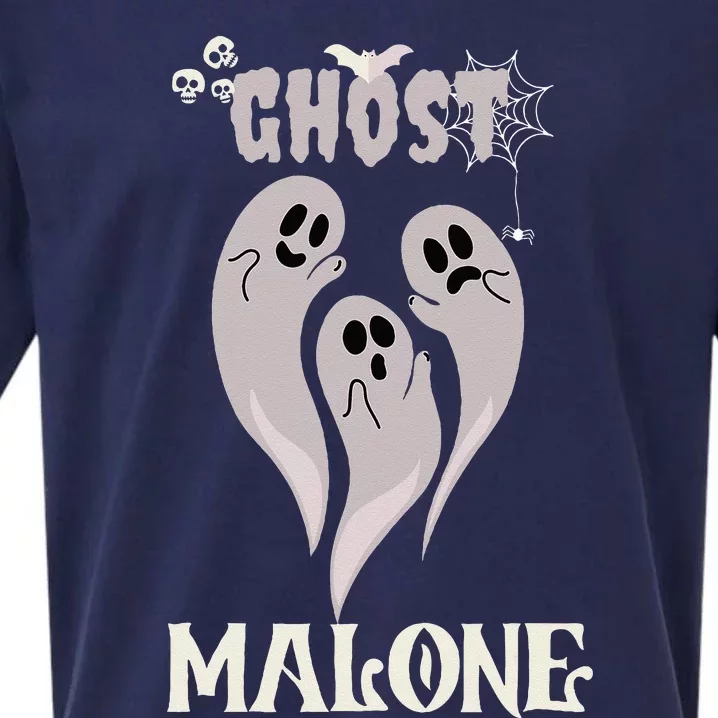 Funny Halloween Spooky Season Fall Season Cute Ghost Malone Sueded Cloud Jersey T-Shirt