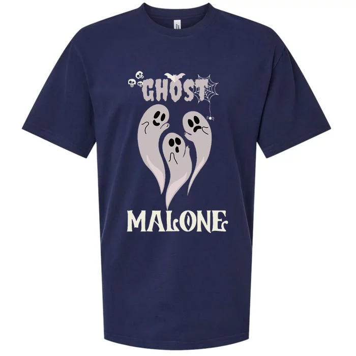 Funny Halloween Spooky Season Fall Season Cute Ghost Malone Sueded Cloud Jersey T-Shirt