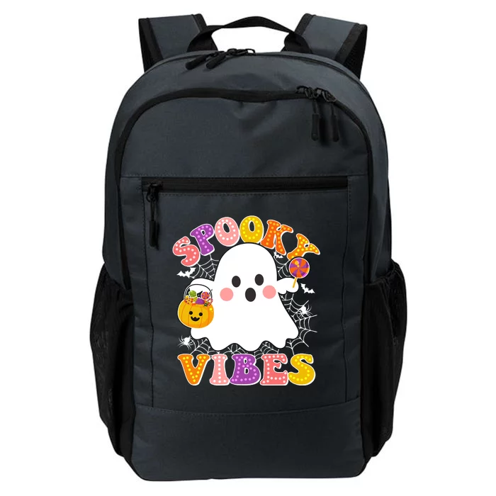 Funny Halloween Spooky Vibes Trick Or Treating Ghost Daily Commute Backpack