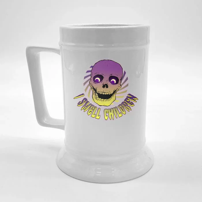 Funny Halloween Skull I Smell Children Front & Back Beer Stein