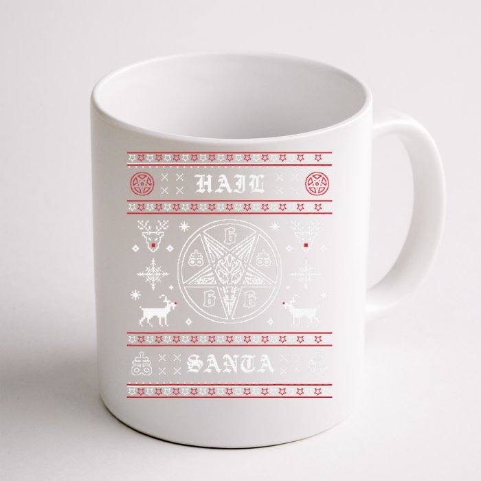 Funny Hail Santa Ugly Christmas Funny Gift Amazing Design Front & Back Coffee Mug