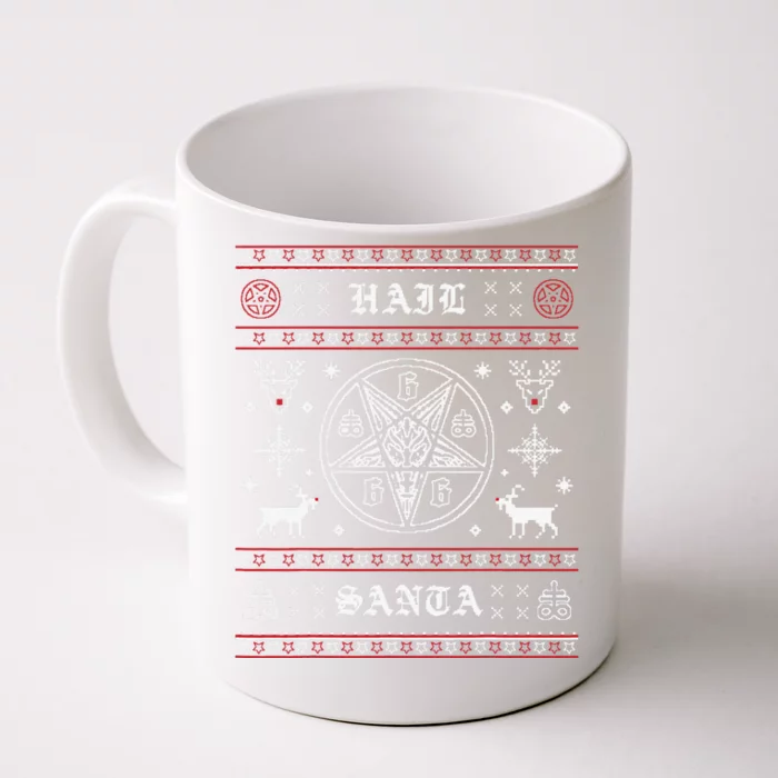 Funny Hail Santa Ugly Christmas Funny Gift Amazing Design Front & Back Coffee Mug