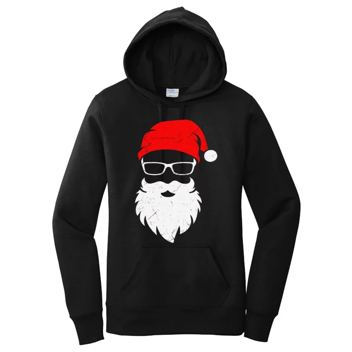 Funny Hipster Santa Last Minute Retro Christmas Matching Women's Pullover Hoodie