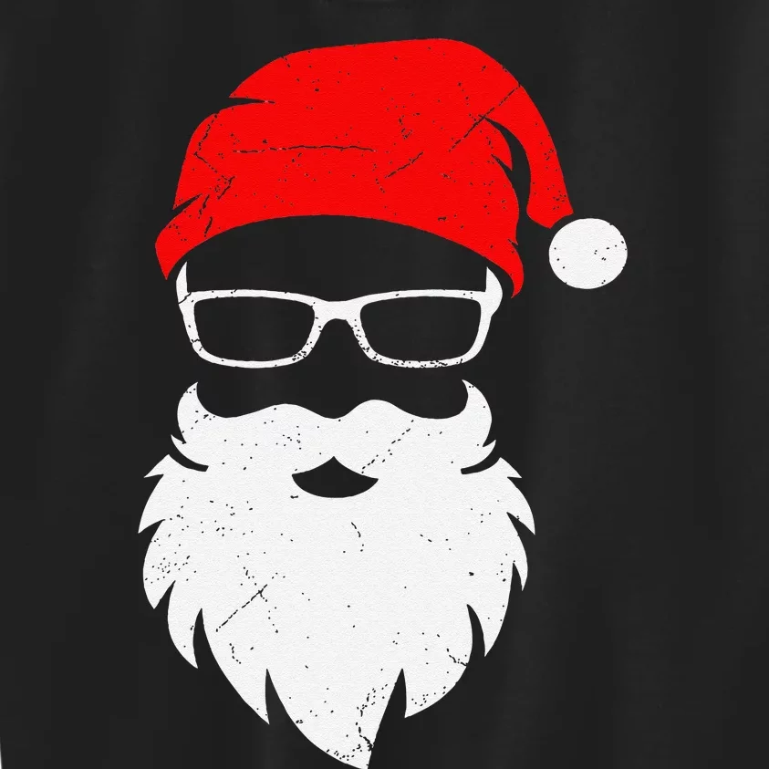 Funny Hipster Santa Last Minute Retro Christmas Matching Kids Sweatshirt