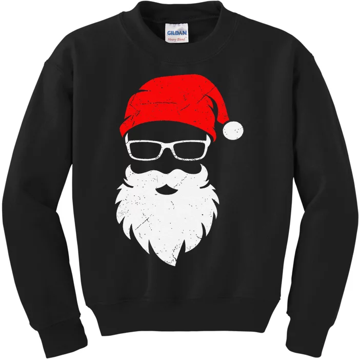 Funny Hipster Santa Last Minute Retro Christmas Matching Kids Sweatshirt