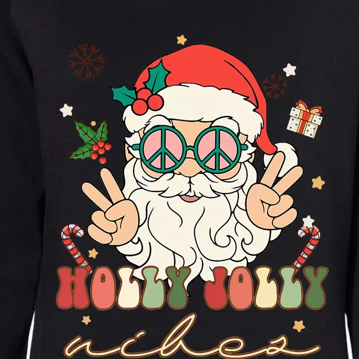 Festive Holly Santa Winter Holiday Sweater Womens California Wash Sweatshirt