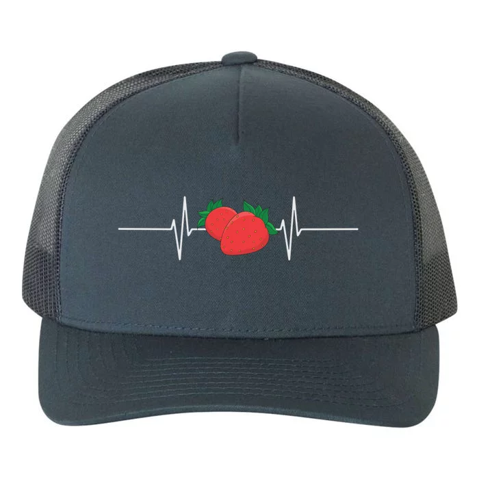 Fruit Heartbeat Strawberry Gift Yupoong Adult 5-Panel Trucker Hat