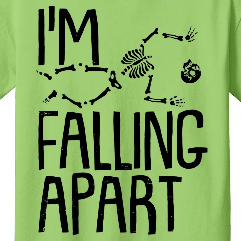 Funny Halloween Skeleton I'm Falling Apart Kids T-Shirt