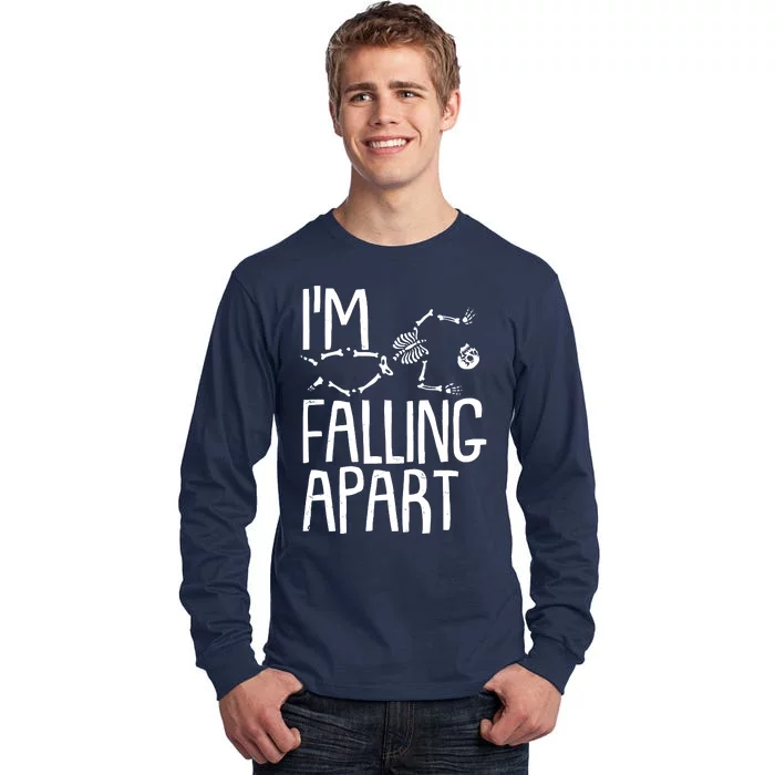 Funny Halloween Skeleton I'm Falling Apart Tall Long Sleeve T-Shirt