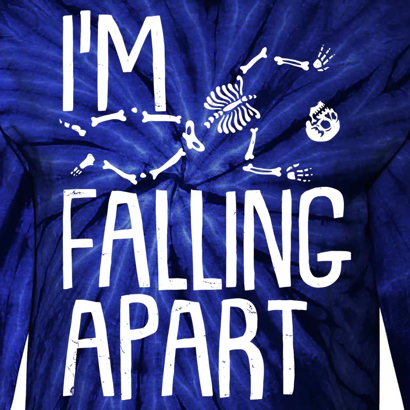 Funny Halloween Skeleton I'm Falling Apart Tie-Dye Long Sleeve Shirt