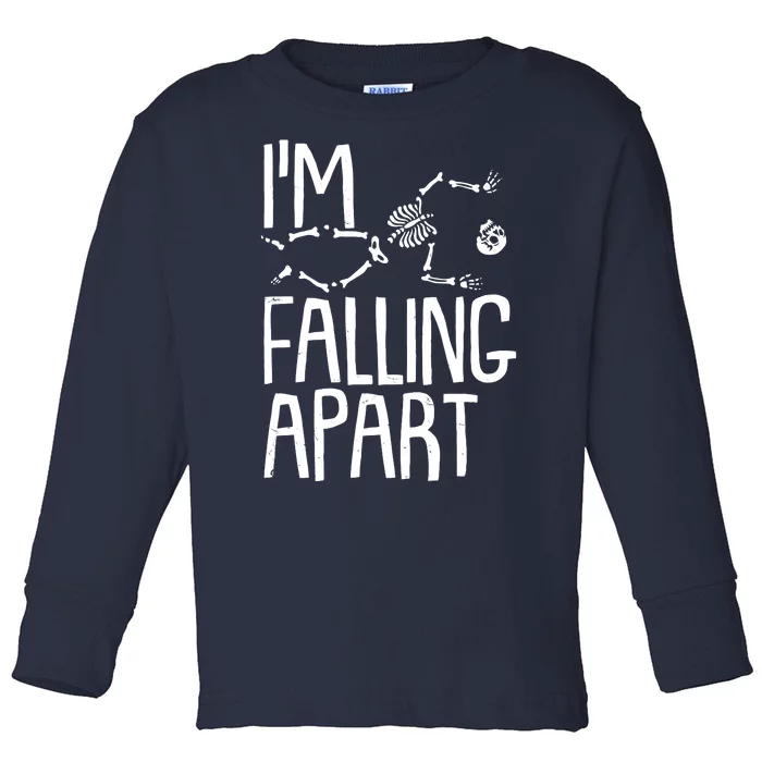 Funny Halloween Skeleton I'm Falling Apart Toddler Long Sleeve Shirt