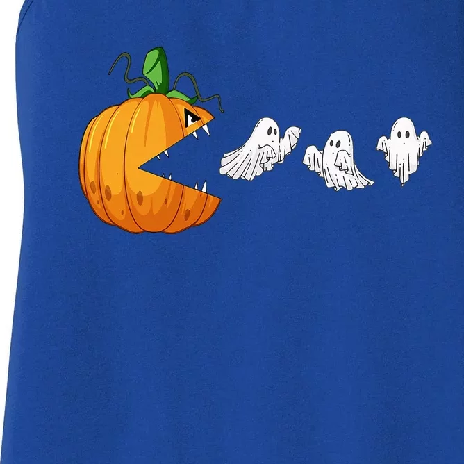 Funny Halloween Scary Pumpkin Ghosts Creepy Halloween Gamer Women's Racerback Tank