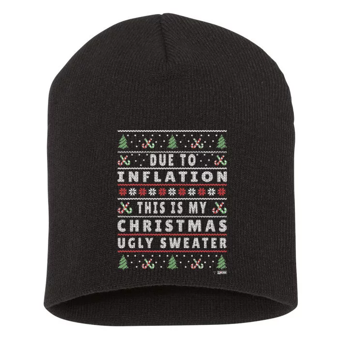 Festive Holiday Sweater with Hilarious Xmas Saying Short Acrylic Beanie