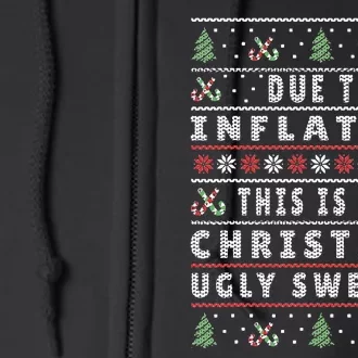 Festive Holiday Sweater with Hilarious Xmas Saying Full Zip Hoodie