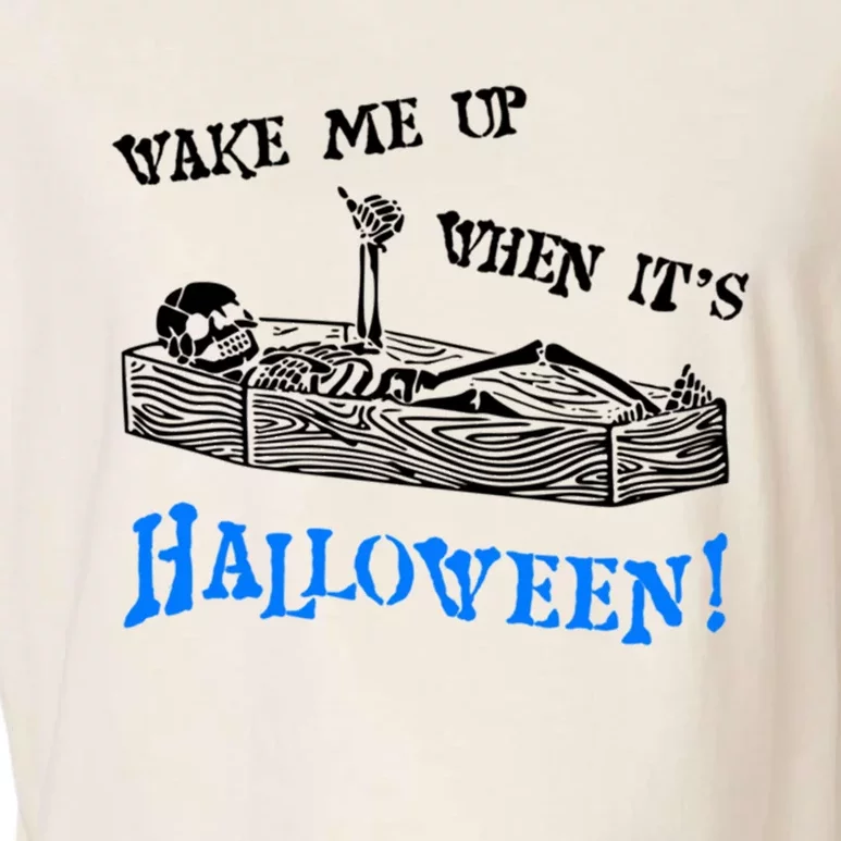 Funny Halloween Skeleton Wake Me Up When Its Halloween Cool Gift Garment-Dyed Women's Muscle Tee