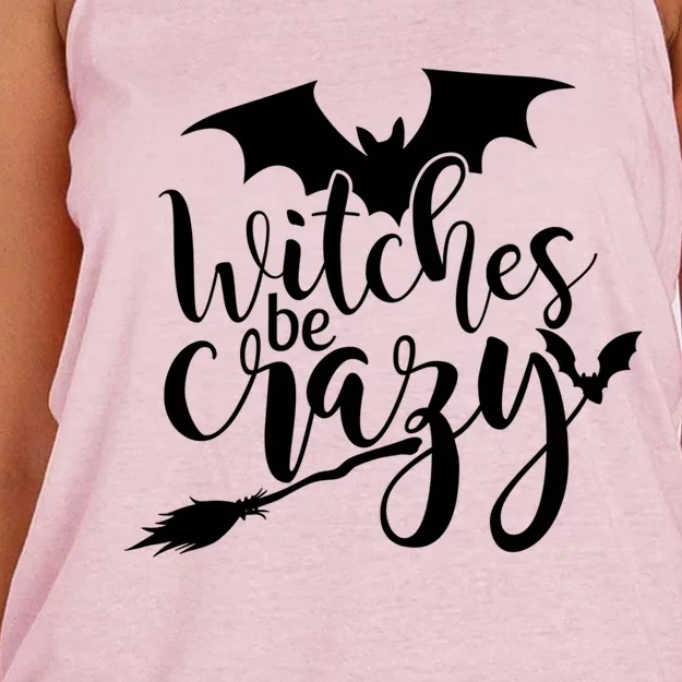 Funny Halloween Saying Witches Be Crazy Lazy Costume Funny Gift Cool Gift Women's Knotted Racerback Tank