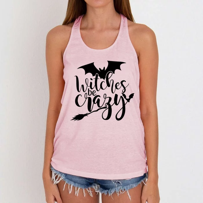 Funny Halloween Saying Witches Be Crazy Lazy Costume Funny Gift Cool Gift Women's Knotted Racerback Tank