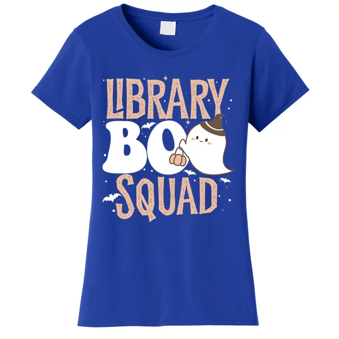 Funny Halloween School Library Boo Squad Costume Teacher Meaningful Gift Women's T-Shirt