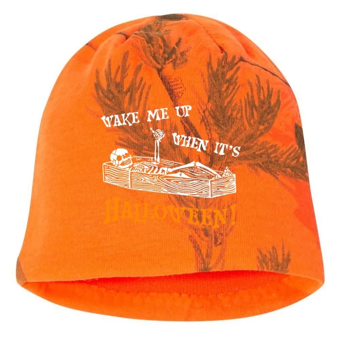 Funny Halloween Skeleton Wake Me Up When Its Halloween Cool Gift Kati - Camo Knit Beanie