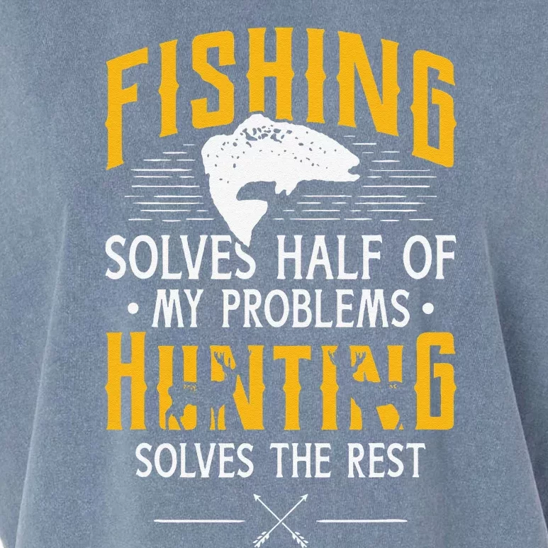 Fishing & Hunting Solve My Problems Funny Gift Garment-Dyed Women's Muscle Tee