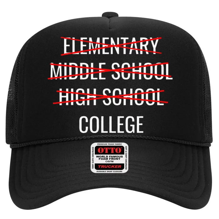 Funny High School Graduation College Bound Student Graduate High Crown Mesh Trucker Hat