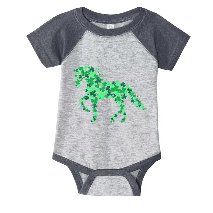 Funny Horse Shamrock For Horse Owner Riding St Patricks Day Gift Infant Baby Jersey Bodysuit