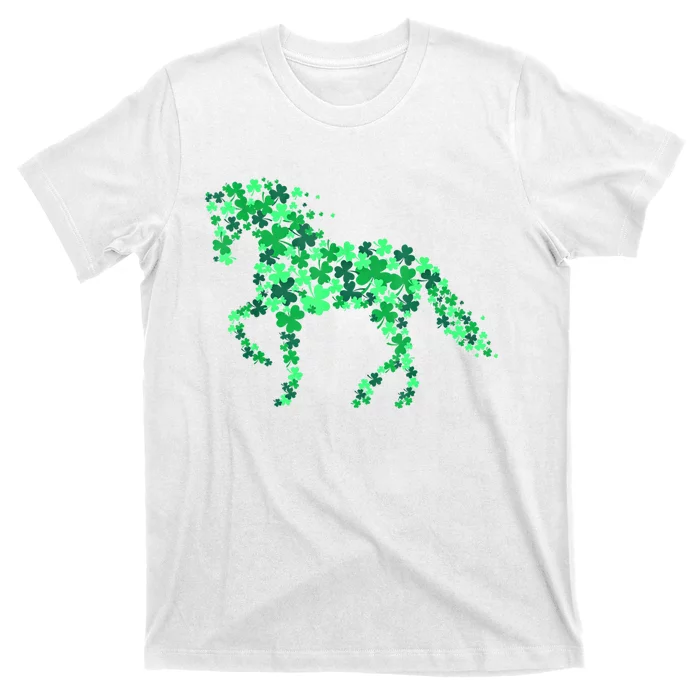 Funny Horse Shamrock For Horse Owner Riding St Patricks Day Gift T-Shirt