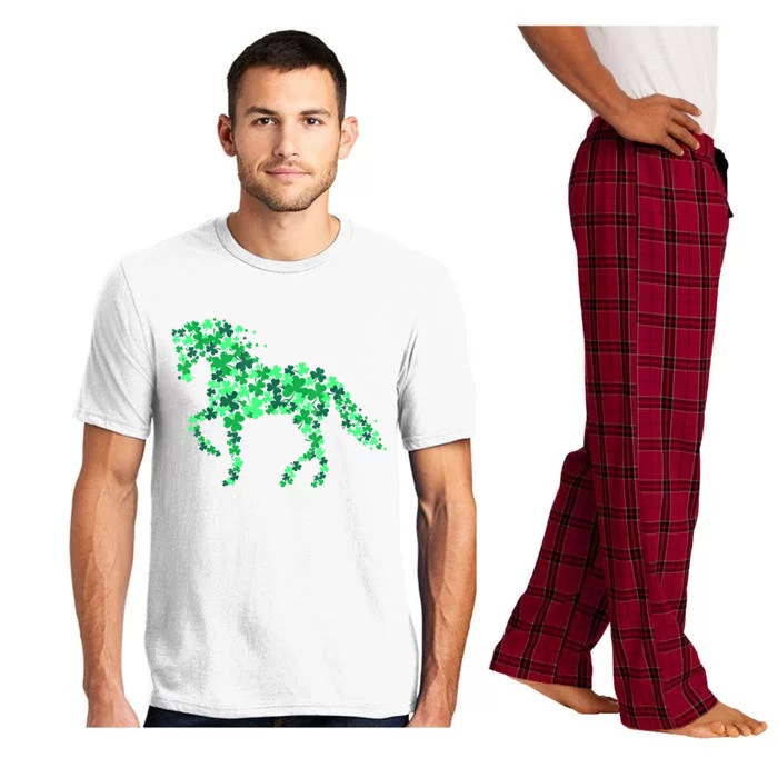 Funny Horse Shamrock For Horse Owner Riding St Patricks Day Gift Pajama Set