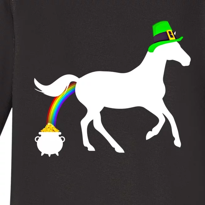 Funny Horse St PattyS Day Horse Saint PatrickS Day Cute Gift Baby Long Sleeve Bodysuit