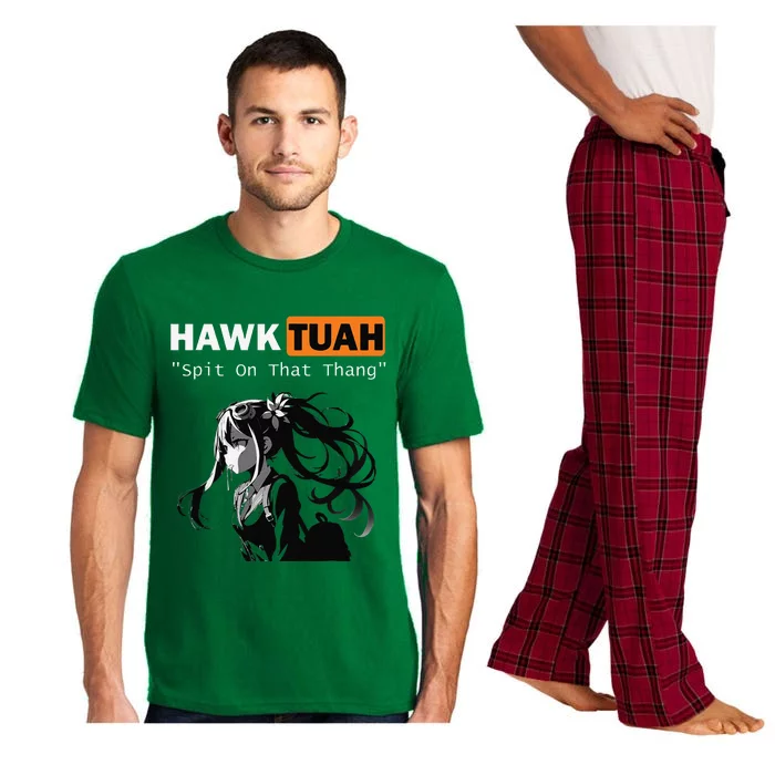 Funny Hawk Tuah Meme Anime Pajama Set