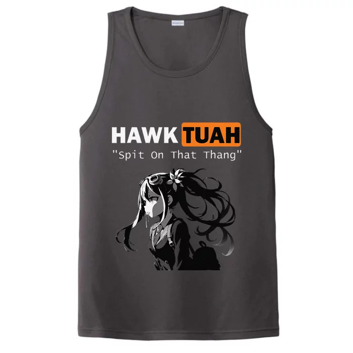 Funny Hawk Tuah Meme Anime Performance Tank