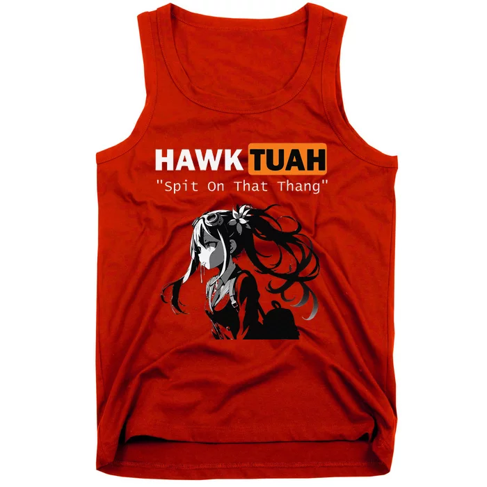 Funny Hawk Tuah Meme Anime Tank Top