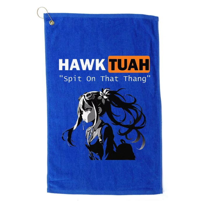 Funny Hawk Tuah Meme Anime Platinum Collection Golf Towel