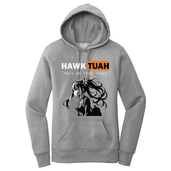 Funny Hawk Tuah Meme Anime Women's Pullover Hoodie