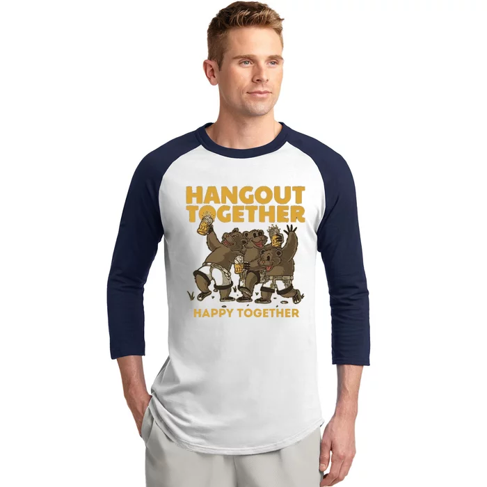 Funny Hangout Together Happy Together With Trump Baseball Sleeve Shirt